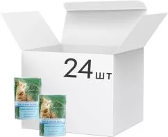Упаковка влажного корма для кошек Carpathian Pet Food с телятиной и уткой в соусе 100 г х 24 шт (4820111141364)