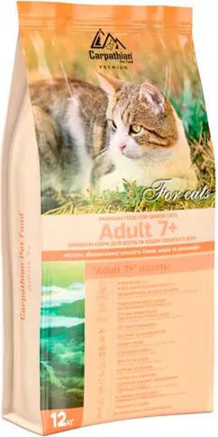 Сухий корм для кішок Carpathian Pet Food Adult 7+ 12 кг (4820111140787)