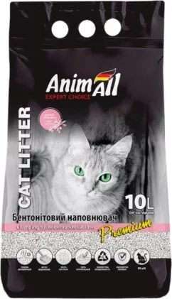 Наполнитель для кошачьего туалета AnimAll Бентонитовый комкующий с ароматом детской пудры 8.6 кг (10 л) Белый (144573)