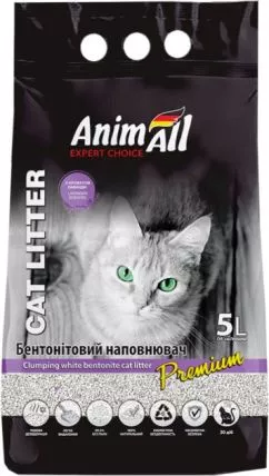 Наполнитель для кошачьего туалета AnimAll Бентонитовый комкующий с ароматом лаванды 4.2 кг (5 л) Белый (144568)