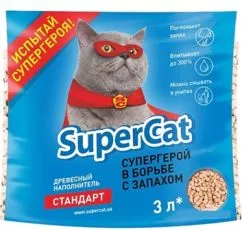 Деревянный наполнитель для кошек Super Cat 1кг (SprCt3042500)