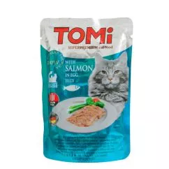 Вологий корм для кішок TOMi Salmon egg in jelly з лососем в яєчному желе 100 г