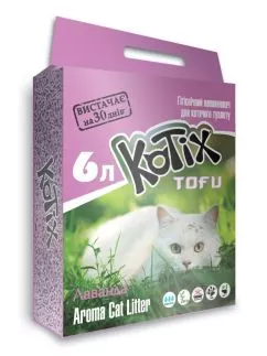 Наполнитель для кошачьего туалета Kotix Тофу лavender Соевый комковочный 6 л (2.55 кг) (6972345440053)