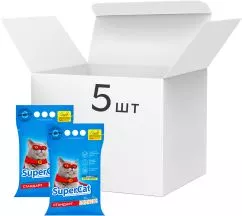 Упаковка наполнителя для кошачьего туалета SuperCat Стандарт Деревянный поглотительный 3 кг 5 шт (5 х 5 л) (14820082490208)