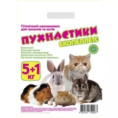 Деревянный наполнитель Пушистик для кошек 5+1 кг/24 л