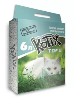 Наповнювач для котячого туалету Kotix Тофу Classic Соєвий грудкувальний 2.55 кг (6 л) (6972345440022)