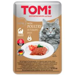 Вологий корм консерви для котів TOMi POULTRY in tomato jelly птах у томатному желі 100 г (490884)