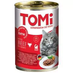 Влажный корм консервы для кошек TOMi Superpremium Beef говядина 400 г (157046)