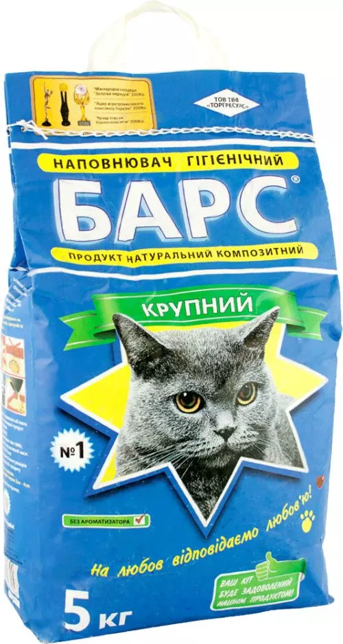 Упаковка наповнювача для котячого туалету Барс №1 Бентонітовий грудкувальний 5 кг 4 шт (4820031331043) - фото №2