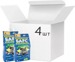 Упаковка наповнювача для котячого туалету Барс №2 Бентонітовий грудкувальний 5 кг 4 шт (4820031332613)