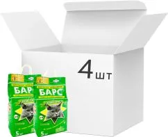 Упаковка наполнителя для кошачьего туалета Барс №4 Бентонитовый комковый 5 кг 4 шт (4820031334013)
