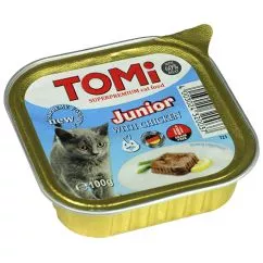 TOMi Junior 100 г вологий корм для кошенят, паштет з курячим м'ясом