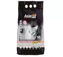 Белый бентонитовый наполнитель с ароматом детской присыпки для кошачьих туалетов AnimAll Cat litter Premium Baby Powder 10 л.