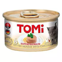 Консерви з куркою для кошенят (мус) TOMi Superpremium Kitten Chicken 85 г (4003024166529)