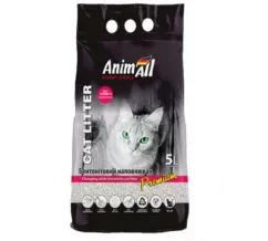 Белый бентонитовый наполнитель без запаха для кошачьих туалетов AnimAll Cat litter Premium 5 л.