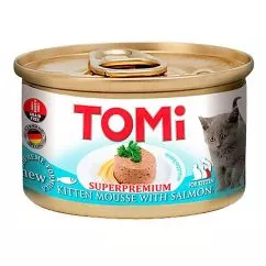 Консервы с лососем для котят (мусс) TOMi Superpremium Kitten Salmon 85 г (4003024166680)