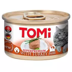 Консервы с индейкой для кошек (мусс) TOMi Superpremium Turkey 85 г (4003024201008)