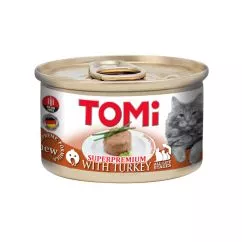 Вологий корм для кішок TOMi Turkey мус з індичкою 85 г (4003024201008)