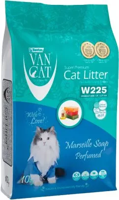 Наполнитель для кошачьего туалета Van Cat Super Premium Quality Marseille Soap Бентонитовый комковочный 10 кг (12 л) (8699245857412/8699245856095)