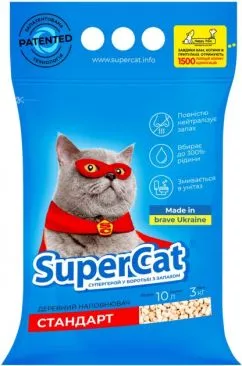 SuperCat Стандарт Наполнитель для кошачьего туалета древесный 3 кг (3550) (4820082490201)