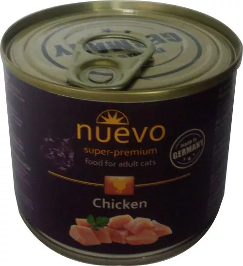 Упаковка консервов для кошек Nuevo ADULT с курицей 6 шт по 200 г (4250231595646) - фото №2