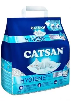 Наполнитель для туалета кошачьего Hygiene plus (минеральный, впитывающий) ТМ "Catsan" 4.9кг (10 л) (72484)