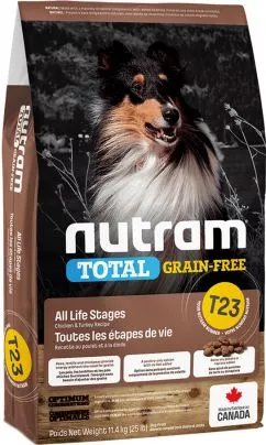 Nutram T23 11,4 kg беззерновий зі смаком курки та індички сухий корм для собак