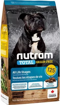 Nutram T25 2 kg беззерновий зі смаком форелі та лосося сухий корм для собак
