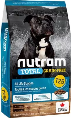 Nutram T25 11,4 kg беззерновий зі смаком лосося та форелі сухий корм для собак