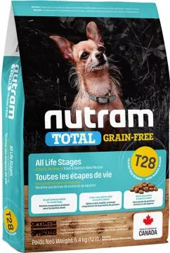 Nutram T28 Total MINI 5,4 kg беззерновий зі смаком лосося та форелі сухий корм для собак