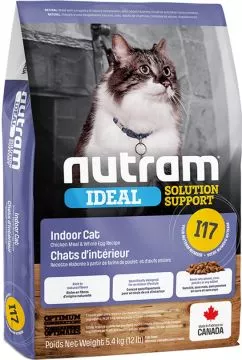 Nutram I17 Ideal Solution Support Indoor Cat со вкусом курицы 5.4 кг сухой корм для котов
