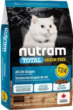 Nutram T24 Salmon & Trout Cat со вкусом лосося и форели 5.4 кг сухой корм для котов