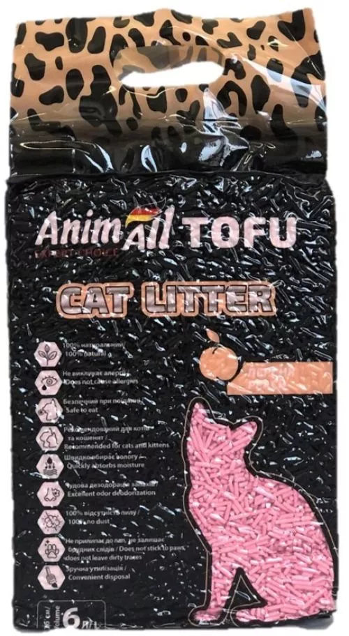 Наполнитель для кошачьего туалета AnimAll Тофу с ароматом персика Соевый комкующийся 2.6 кг (6 л) (2000981139025/4820224500362) - фото №3