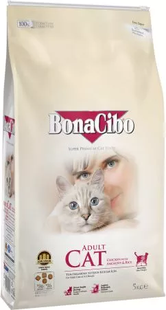 Сухой корм для кошек BonaCibo Adult Cat Chicken&Rice with Anchovy с мясом курицы, анчоусами и рисом 5 кг (BC405642)