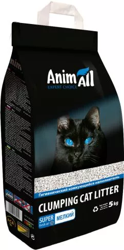 Наполнитель для кошачьего туалета AnimAll мелкая фракция Бентонитовый комкующийся 5 кг (6 л) (4820224500812/2000981139049)