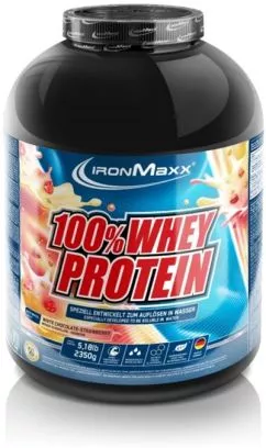 Протеїн IronMaxx 100% Whey Protein 2350 г — Полуниця — білий шоколад (4260196299213)