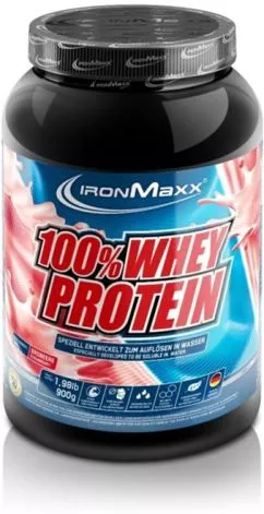 Протеїн IronMaxx 100% Whey Protein 900 г — Полуниця (4260196292252)