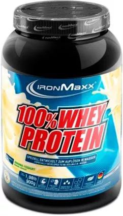 Протеїн IronMaxx 100% Whey 900 г Банановий йогурт (4260196293389)