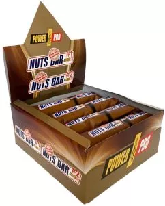Упаковка батончиков Power Nuts Bar Sugar Free 70 г х 20 шт. с арахисом и карамелью (4820214004030)