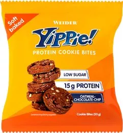 Печенье Weider Yippie! Protein cookie bites 50 г Овсянка-Шоколад 6 шт. (4044782900154)