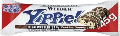 Протеїновий батончик Weider Yippie! 45 г Cookies-Double Chocolate 12 шт. (4044782906972) - фото №2