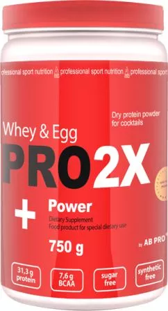 Протеїн AB PRO PRO 2X Whey&Egg Power 750 г Strawberry (2X750AB00ST23)
