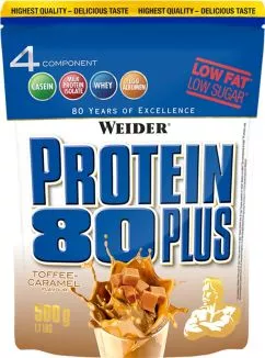 Протеїн Weider Protein 80+ 500 г Toffee — Caramel (4044782301456)