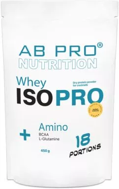 Протеин изолят AB PRO ISO PRO Whey+ Amino 450 г Клубника со сливками (ISOPROABST109)