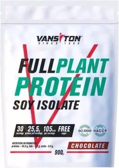 Соєвий ізолят Vansiton Plant Protein 900 г Chocolate (4820106592096)
