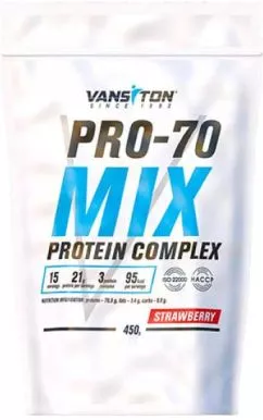 Протеїн Vansiton Mega Protein Pro-70 450 г Strawberry (4820106591594)
