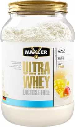 Сироватковий протеїн без лактози Maxler Ultra Whey Lactose Free 900 г зі смаком манго (4260122321537)