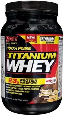 Сироватковий протеїн SAN Nutrition 100% Pure Titanium Whey 907.2 г зі смаком шоколадного крекеру (672898415411)