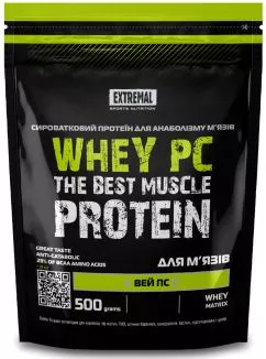 Сывороточный протеин для мышц Extremal Whey PC 500 г Протеин для набора массы Малиновый смузи
