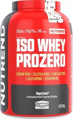 Протеин Nutrend ISO WHEY PROZERO 2250 г Печенье и крем (8594014869194)
